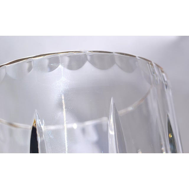 1950s Victorian Brilliant Cut Glass Hurricance Candle Holder Star Base Underplate For Sale - Image 10 of 14