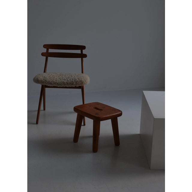 Handmade Pine Cabin Stool, Vemdalen, Sweden, 1960s For Sale - Image 9 of 10