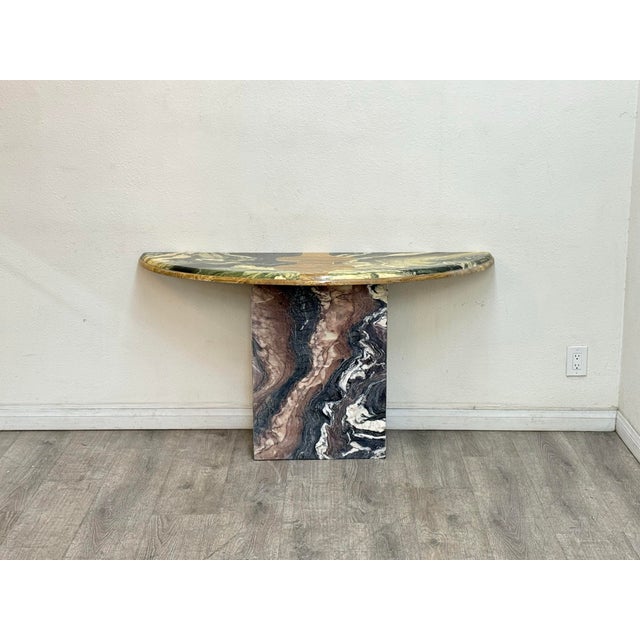 Green Marble Console Table For Sale - Image 9 of 9