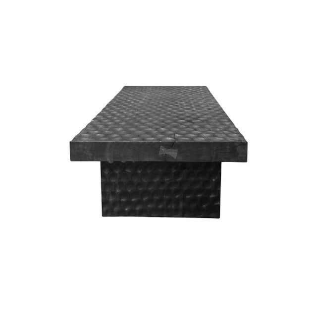 Suar Wood Sofa Table Burnt Finish Modern Organic For Sale - Image 4 of 13