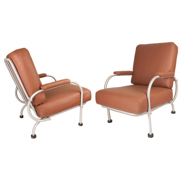Modern Art Deco Lounge Chairs by Warren McArthur, Set of 2 For Sale - Image 3 of 18