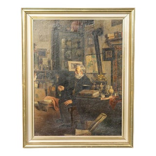 Gottfried Bachem, Collector in His Room, 1896, Oil Painting, Framed For Sale