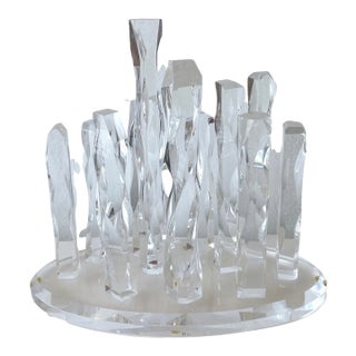 Modern Lucite 'Cityscape' Sculpture Signed, Z. Chaim '01 For Sale