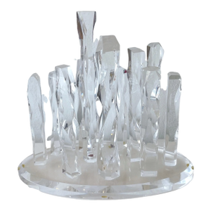Modern Lucite 'Cityscape' Sculpture Signed, Z. Chaim '01