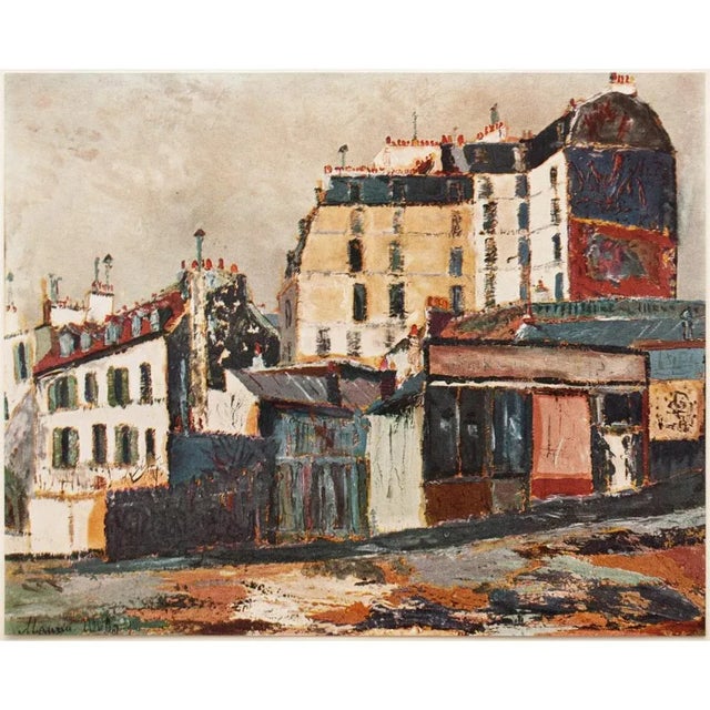 Paper 1950s After Maurice Utrillo "Rue Ravignan", First Edition Period Print For Sale - Image 7 of 7