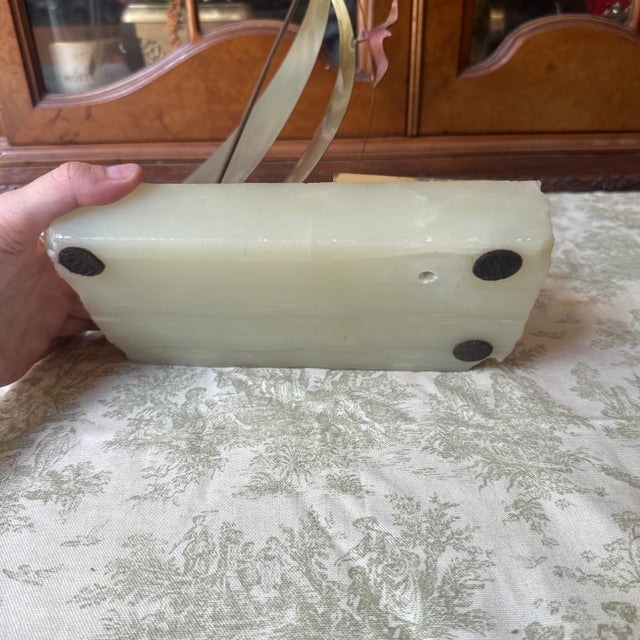 Brass 1970s Brass Sailboat Business Card Holder With Marble Base For Sale - Image 8 of 10