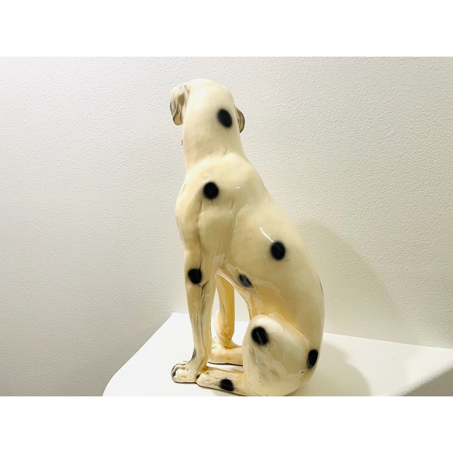 1950s A Lifesize Signed Decorative Mid Century Modern Ceramic Dalmatian Dog For Sale - Image 4 of 9