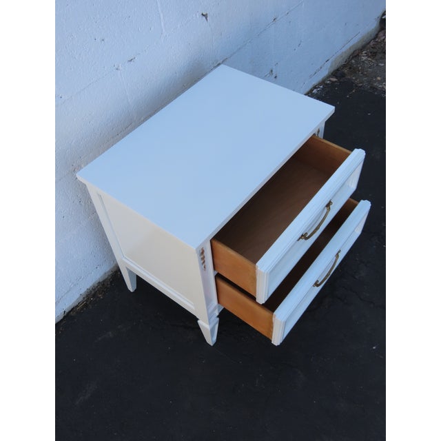 French Shabby Chic Painted Nightstand Side End Table 6581 For Sale - Image 4 of 14