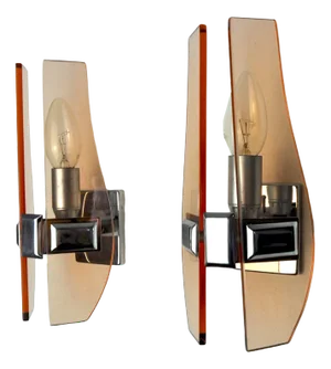 Murano Glass Rose Sconces from Veca, Italy, 1960s, Set of 2