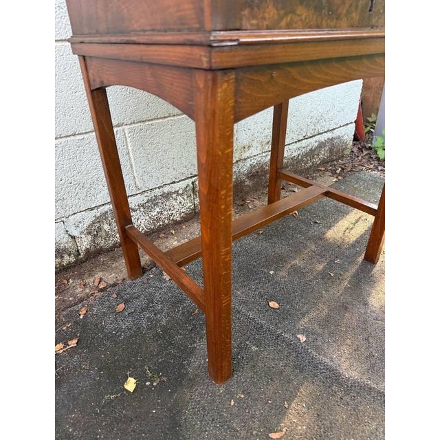 Brown Antique Victorian Style Burled Wood Spool Table For Sale - Image 8 of 14