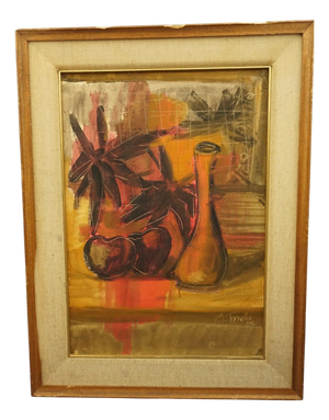 Mario Tornello, Still Life, 20th Century, Oil Painting on Panel, Framed
