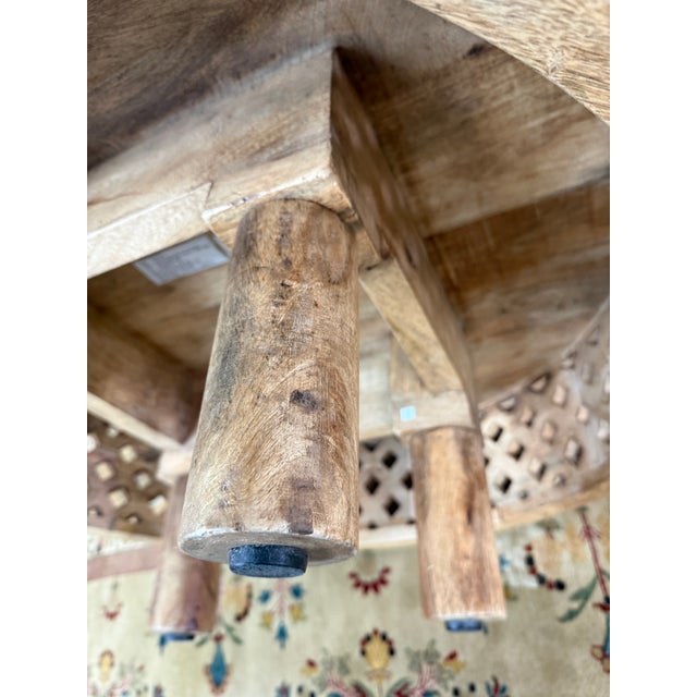 2010s West Elm Carved Lattice Coffee Table For Sale - Image 5 of 12