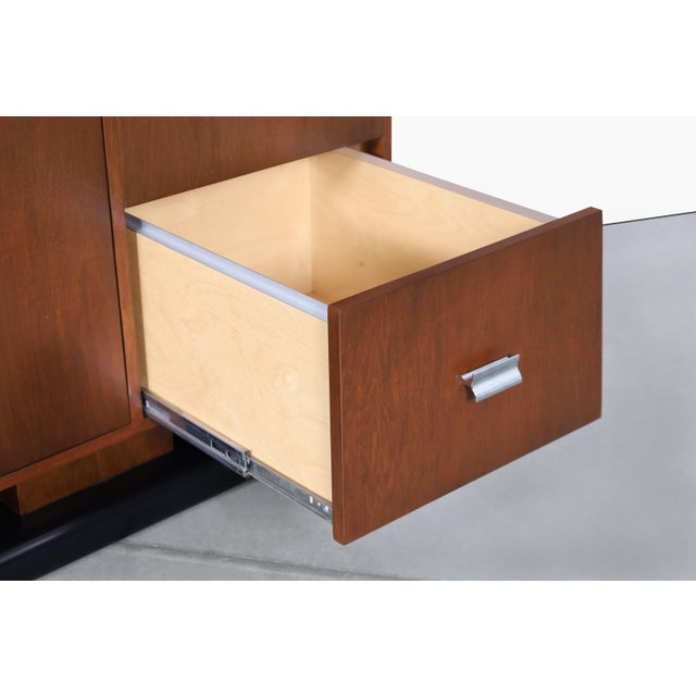 Wood Vintage Custom-Made Walnut Credenza For Sale - Image 7 of 12