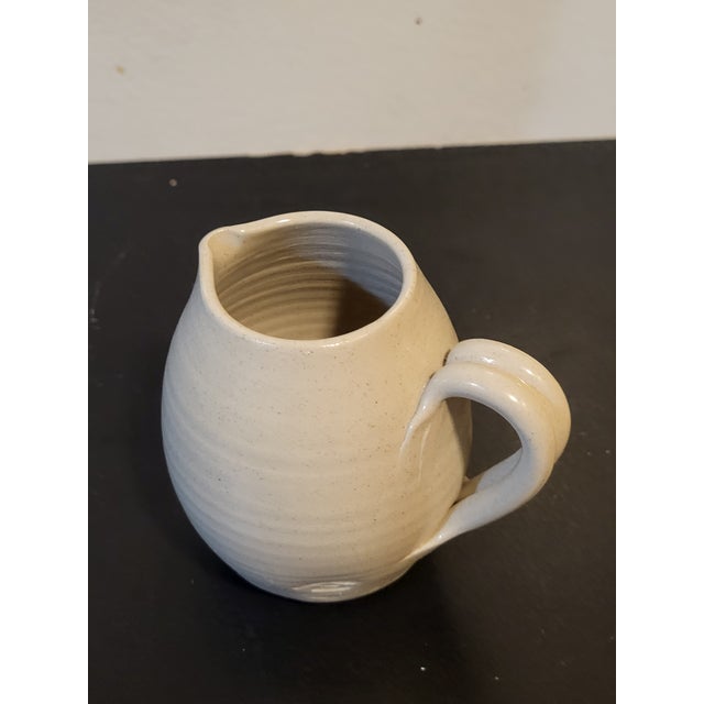 1970s Williamsburg Pottery Salt Glaze Miniature Pitcher Vase For Sale - Image 10 of 16