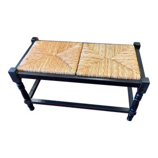 Early 21st Century Wooden Rush Seat Bench For Sale