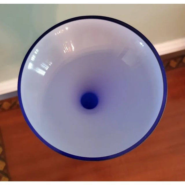 Krosno Makora Handblown Cobalt Blue Glass Flower Vase – 16" Tall Make a striking statement with this handblown art glass...