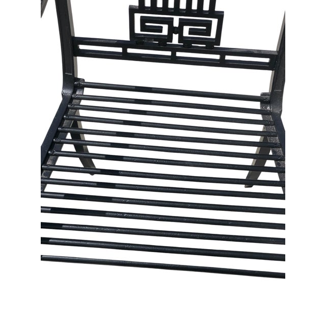 Pair of Late 19th Century Greek Revival Cast Iron Chairs For Sale - Image 4 of 7