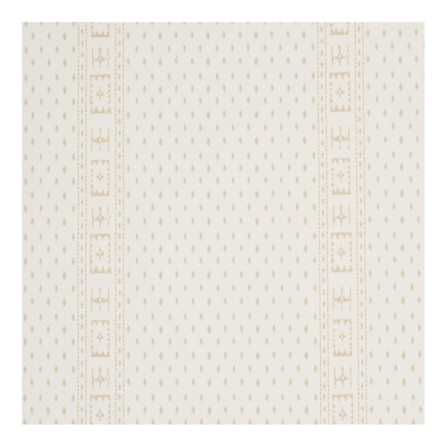 Sample - Schumacher Indah Batik Wallcovering in Neutral For Sale