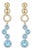 Drop Earrings With Natural Sky Blue Topaz, Silver, Gold, Pair For Sale