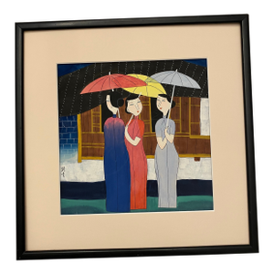 1960s Original Painting Signed Hu Yongkai, Framed