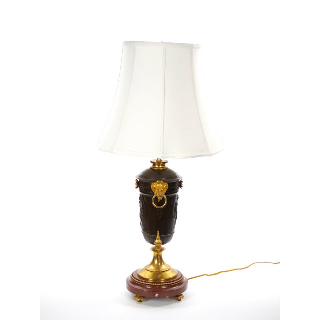Metal 19th Century French Patinated and Gilt Bronze Urn Shape Table Lamps, Circa 1855 For Sale - Image 7 of 14