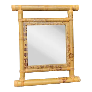 1990s Chunky Bamboo Framed Mirror