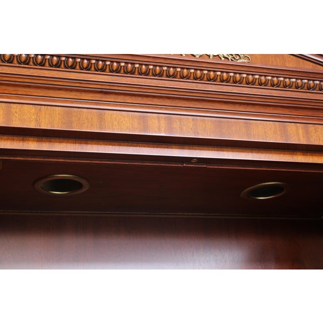 Wood Kindel Neoclassical Mahogany Breakfront Bookcase For Sale - Image 7 of 18