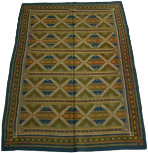 1920’s Antique Swedish Flat Weave Killim Rug-9'6'' X 6'7''
