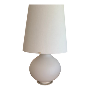 Pair of Medium White Glass Tables Lamp Attributed to Max Ingrand for Fontana Arte Model 1853, Italy