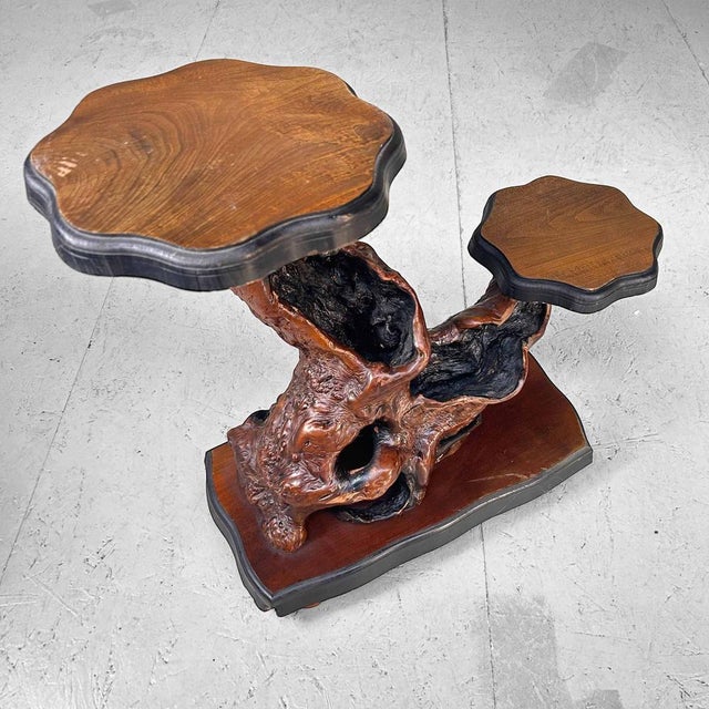 Japanese Burl Wood Plant Stand, 1920s For Sale - Image 10 of 16