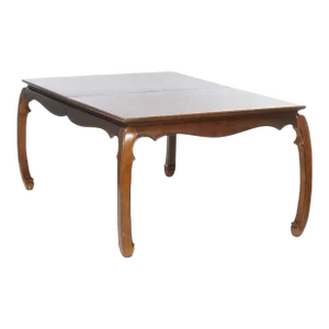 Chinese Chippendale Burl & Mahogany Dining Table 20th Century