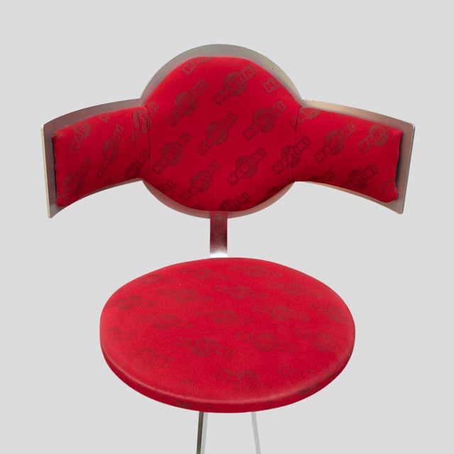 Set of Vintage Steel Metal Martini Bar Stools, 1980s For Sale - Image 6 of 9