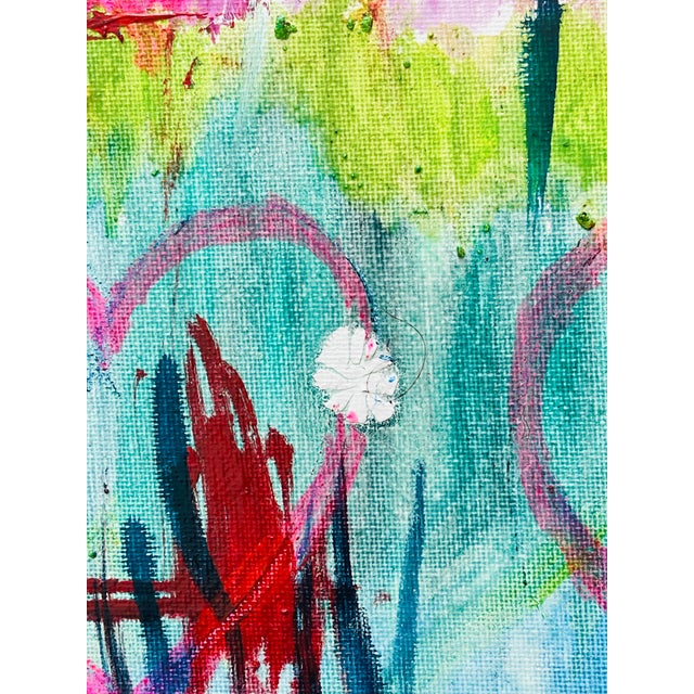 1970s Abstract Painting on Canvas Board Invincible Hearts II For Sale - Image 5 of 5
