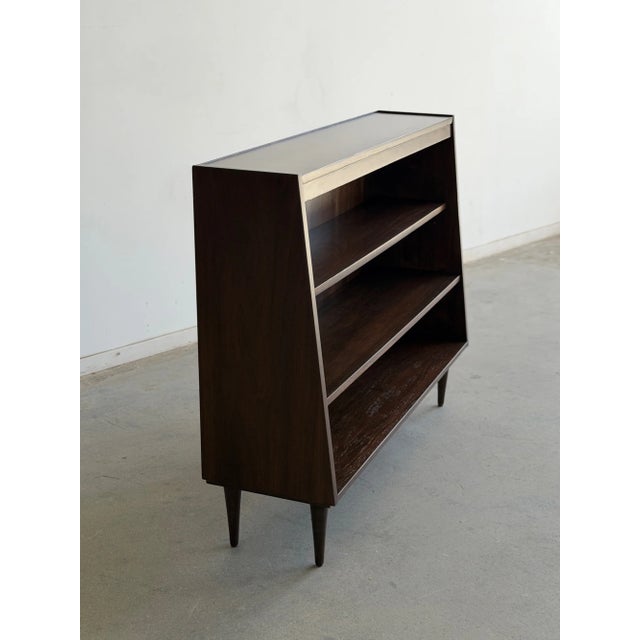 1960s Mid Century Modern Angled Bookcase For Sale - Image 5 of 16