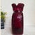 Glass Vintage Ruby Red Textured Art Glass Vase MCM Sculptural Canteen Form Pinched Flared Rim 8” For Sale - Image 7 of 10