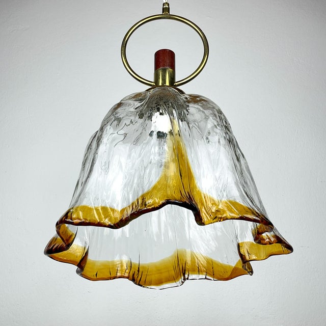 Brown Vintage Italian Murano Pendant Lamp, 1970s For Sale - Image 8 of 18