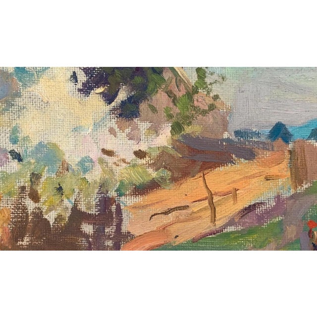 Vintage Ukrainian Impressionist Oil Painting, Rural Landscape, 1970s 19-31 For Sale - Image 4 of 6