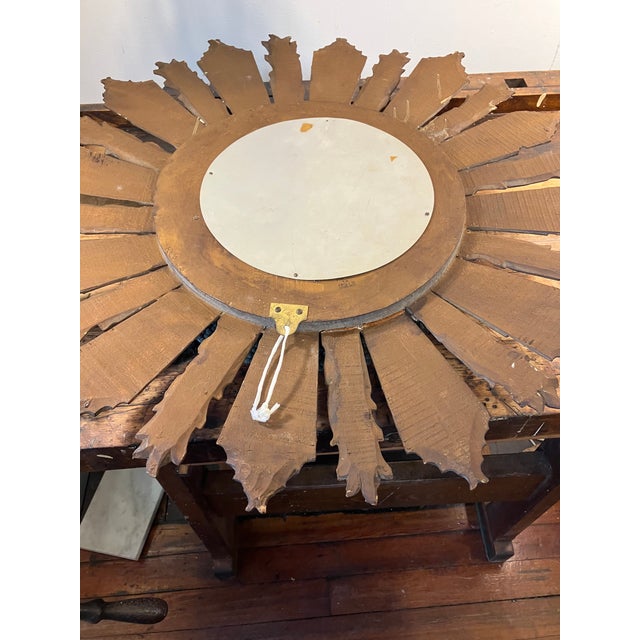 Italian Carved Giltwood Sunburst Convex Mirror For Sale - Image 15 of 16