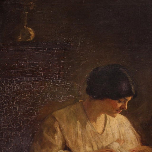 Spanish Artist, Interior Scene, 1920, Oil on Canvas, Framed For Sale - Image 4 of 16