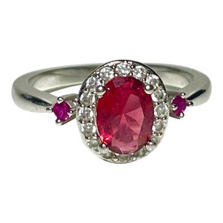 Contemporary Ruby Cocktail Ring, Size 8 For Sale