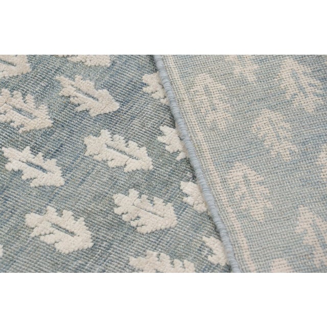 Blue Rug & Kilim’s Modern Block Print Rug in Blue with White Floral Pattern - 10x14 For Sale - Image 8 of 8