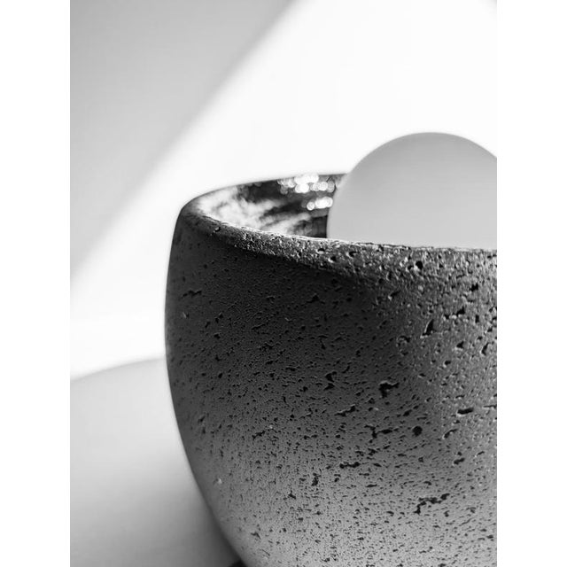 Not Yet Made - Made To Order Caldera Partially Glazed Lava Stone Table Lamp by Clemence Birot For Sale - Image 5 of 18