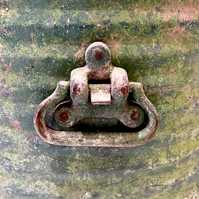 This repurposed industrial artifact is he perfect hide-way for treasures or perch for your cocktail It's original purpose...