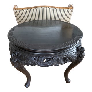 Large Antique Japanese Meiji Period Carved Flying Dragon Center Table For Sale
