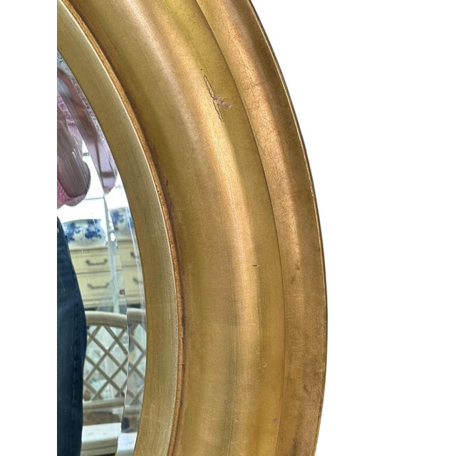 Large Round Hollywood Regency Mid 20th Century 60” Gilded Mirror For Sale - Image 4 of 11