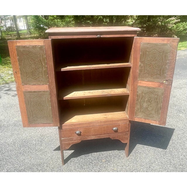 Brown Virginian Antique Primitive Pie Safe For Sale - Image 8 of 18