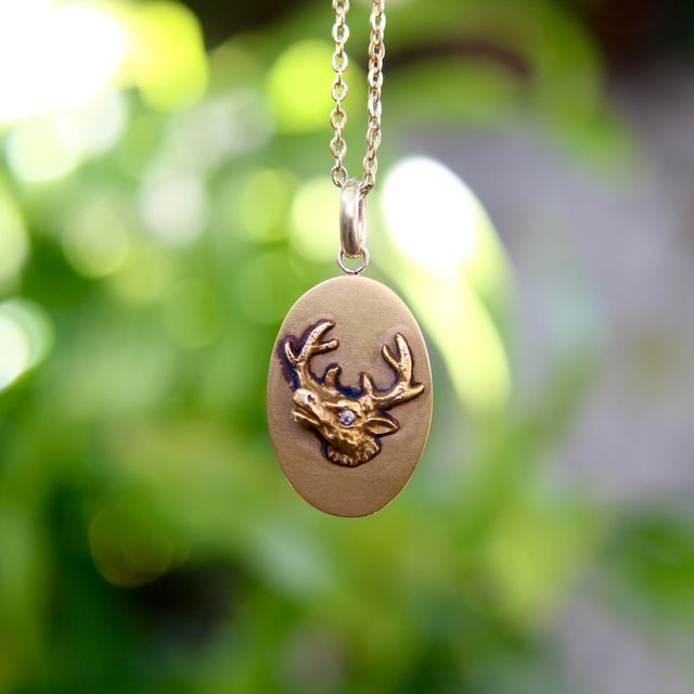 Gold Late 19th Century Victorian 10k Gold Elk Head Bpoe Lodge Pendant Charm For Sale - Image 8 of 8
