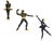 Mid-Century Modern Vintage, Set of 3, MCM Black & Gold Bronze Ballerina Man Women Dancing, Wall Art, Home Decor, 10" For Sale - Image 3 of 10