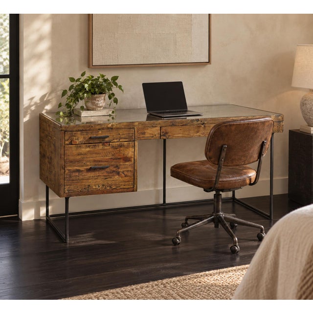 Salvaged Wood & Iron Desk For Sale - Image 12 of 12