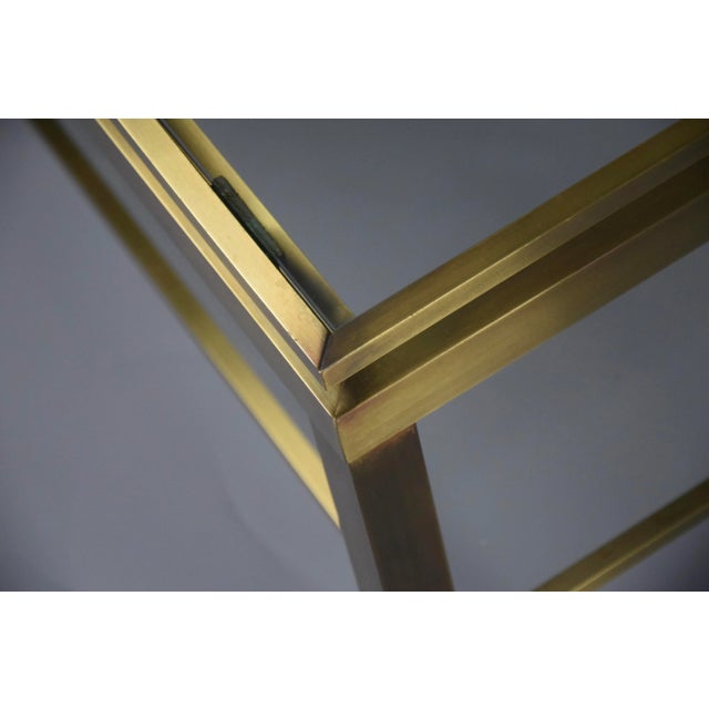 Maison Jansen Hollywood Regency Brass and Glass Coffee Side Table from Maison Jansen For Sale - Image 4 of 14